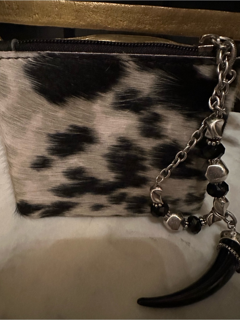 New Western genuine COWHIDE HAIR ON HIDE Wristlet purse wallet Longhorn country - Picture 3 of 6